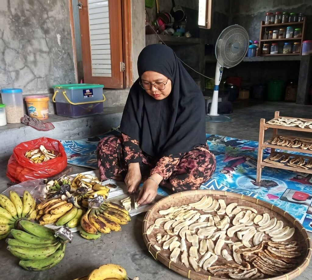 cara membuat sale pisang kering